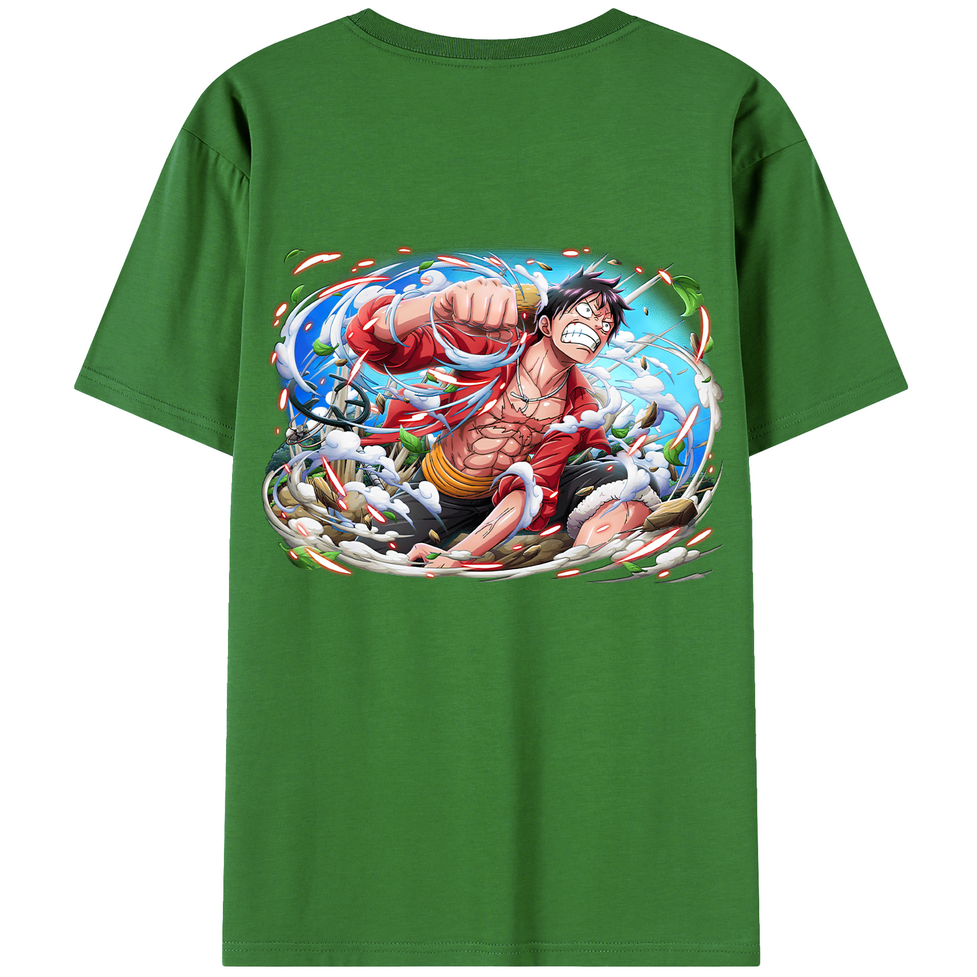 ワンピース モンキー・D・ルフィ ONE PIECE Monkey D. Luffy レディース半袖Tシャツ(バックプリント)